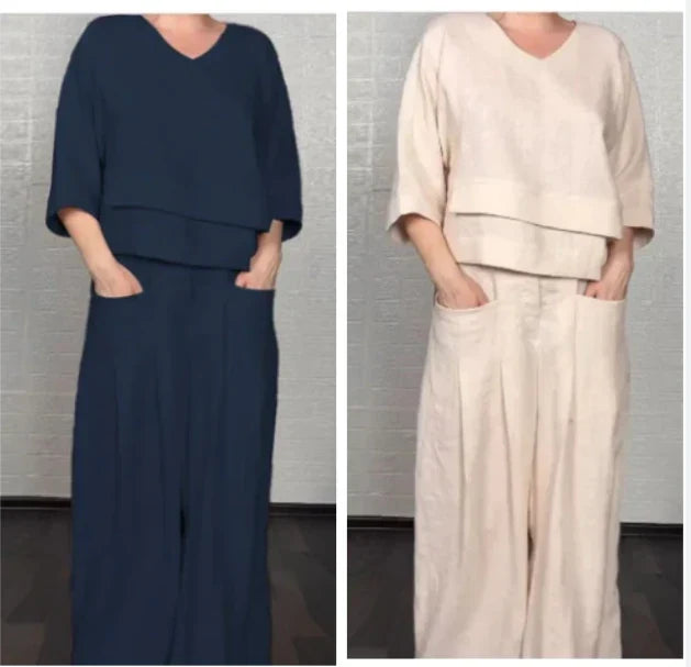 Tania Breezy Linen Two-Piece Set